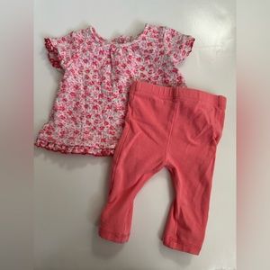 Kate Spade - pink floral 2-piece outfit 3 months